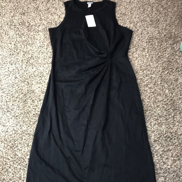 a new day Dresses & Skirts - A New Day Classic Black Sleeveless Twist-Front Women's Midi Dress Sz L | NWT